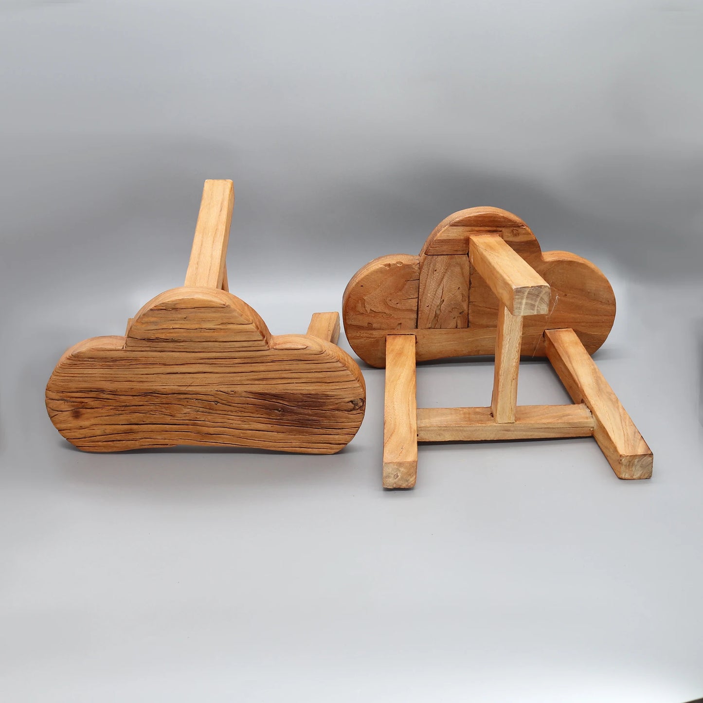 Petit tabouret nuage en bois massif recyclé, chaise pour enfants, petite table d'appoint