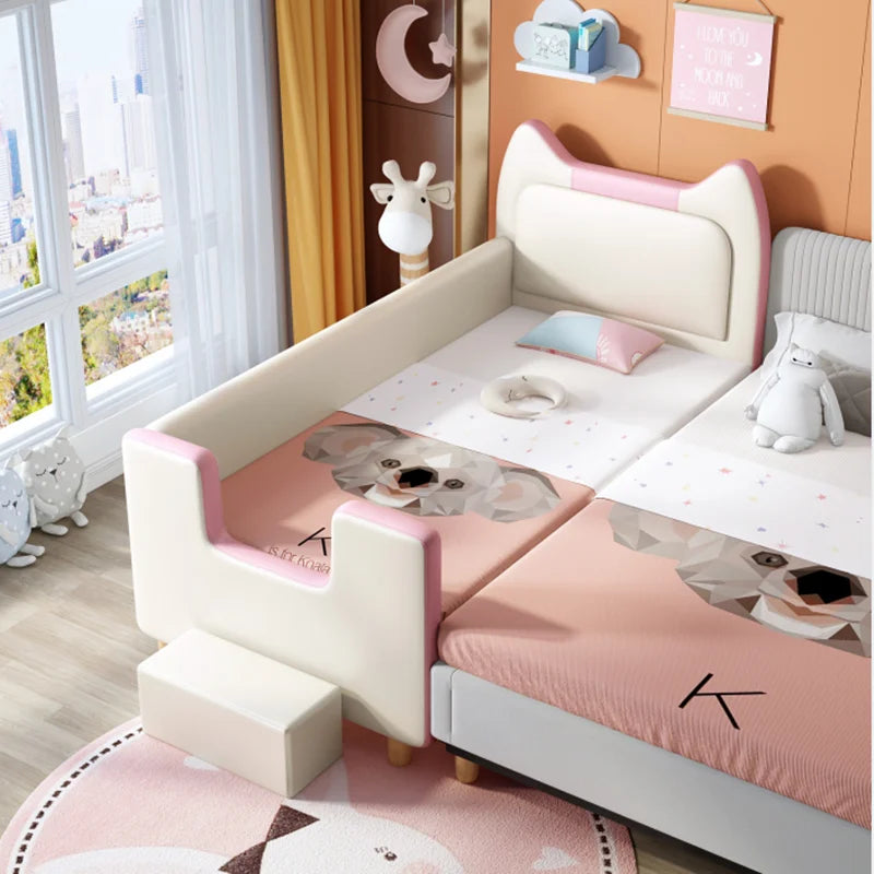 Cadre de lit pour enfants joli et moderne, matelas blanc pour enfants, lit bébé princesse, meubles de chambre à coucher