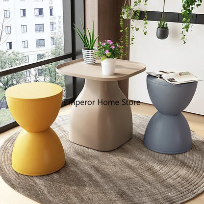 Round Stool Children Plastic Shoe Changing Coffee Table Low Stool Dresser Chair Hourglass Shaped Entrance Hall Furniture 발받침