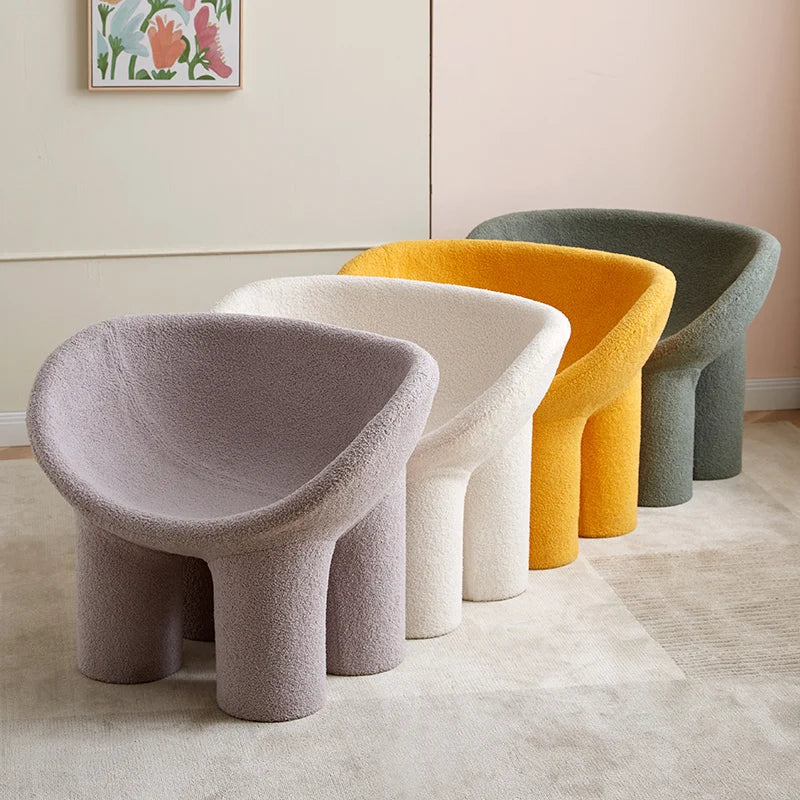 Silla con patas de elefante MOMO para niños, diseño nórdico, individual, sencilla, creativa, con asiento de terciopelo de cordero, taburete de elefante