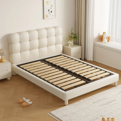 Cama infantil nórdica moderna para niñas, cómoda cama alta blanca, cama infantil de lujo para princesas, muebles de dormitorio