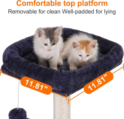 Cadre d'escalade pour chat de compagnie Tour pour chat en sisal en bois de haute qualité Griffoir Nid pour chat Tout-en-un Grands jouets d'escalade pour chat