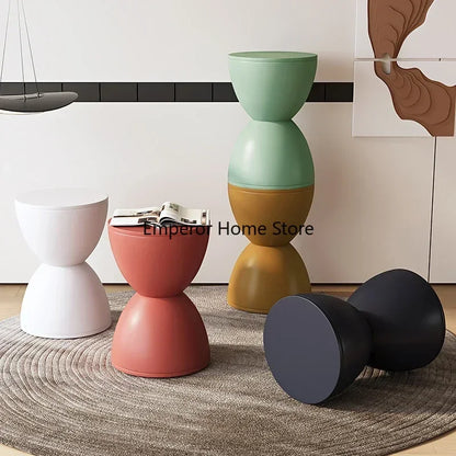 Round Stool Children Plastic Shoe Changing Coffee Table Low Stool Dresser Chair Hourglass Shaped Entrance Hall Furniture 발받침