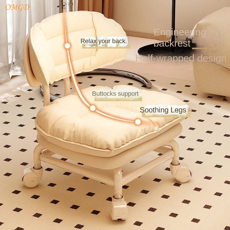 Omgd Tabouret à roulettes universel Petit banc à chaussures pour la maison avec bébé Dieu Enfant avec banc à roulettes Chaise à dossier pour couturière Tabouret