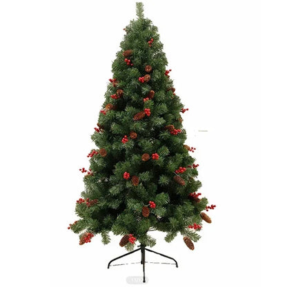 Árbol de Navidad de PVC con forma de pino y bayas, reutilizable para decoración del hogar, exterior, interior, regalo de Año Nuevo, 1,2 m-3 m