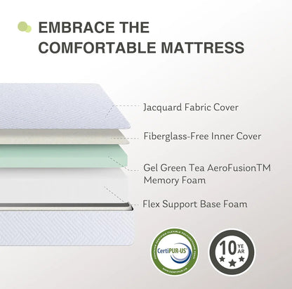 Matelas double dans une boîte, matelas de 8 pouces pour lit d'enfant, lit simple, lit superposé individuel, mousse à mémoire de forme, fermeté moyenne