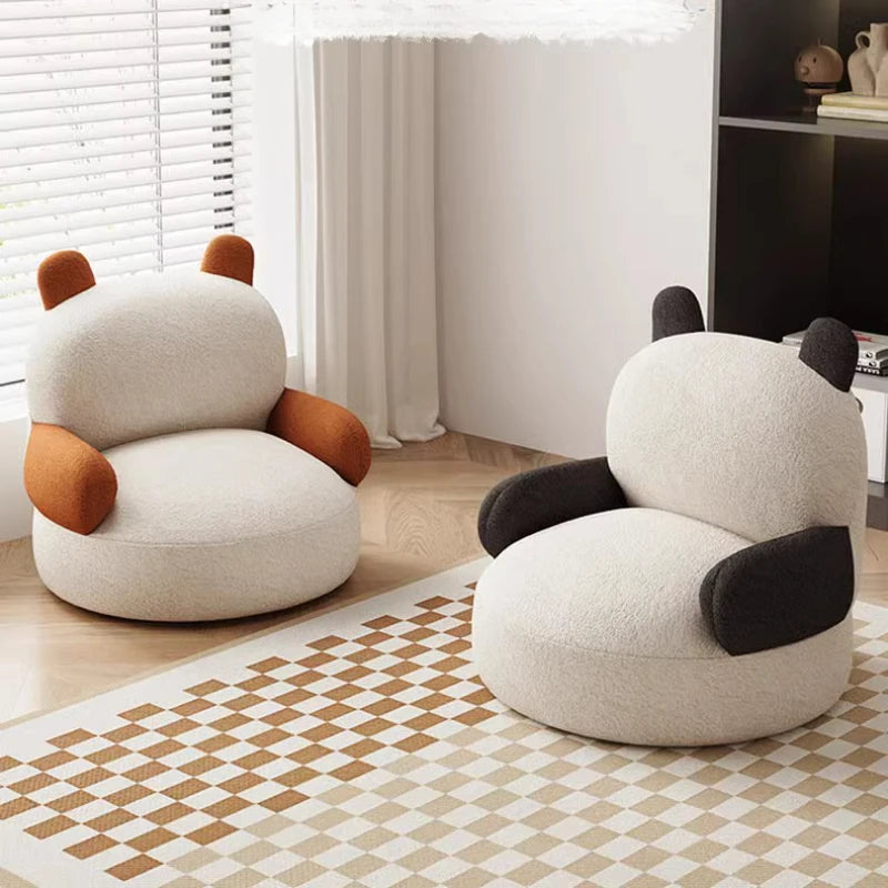 Canapés poufs simples et petits pour enfants, tabouret d'angle de balcon, siège léger à rayures, dessin animé, tissu doux en peluche, canapé pour enfants