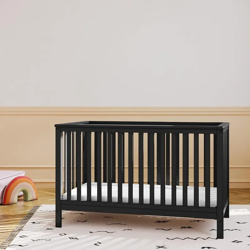 Lit de bébé convertible 4 en 1 Storkcraft Hillcrest (noir) - Se transforme en lit de jour, en lit pour tout-petit et en lit double