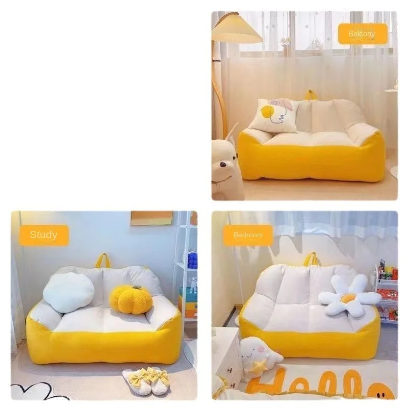 OMGD lazy person sofa tatami double net red rental house ins wind balcony can lie bedroom dormitory floor small sofa bedroom