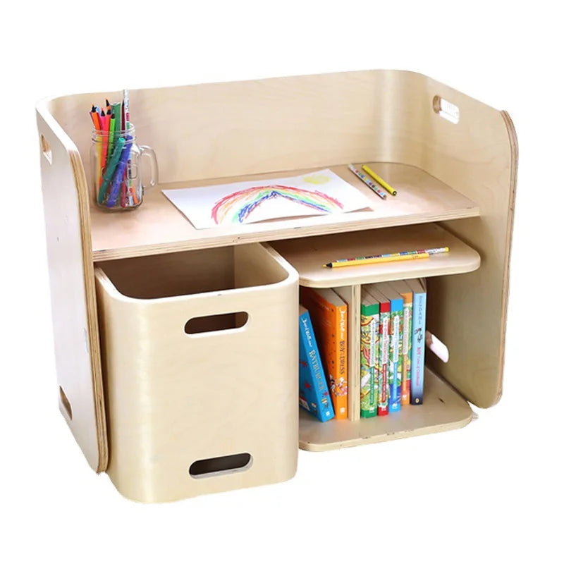 Ensemble de bureau et de chaise multifonctions en bois pour enfants, bureau d'étude pour enfants, table d'étude pour étudiants