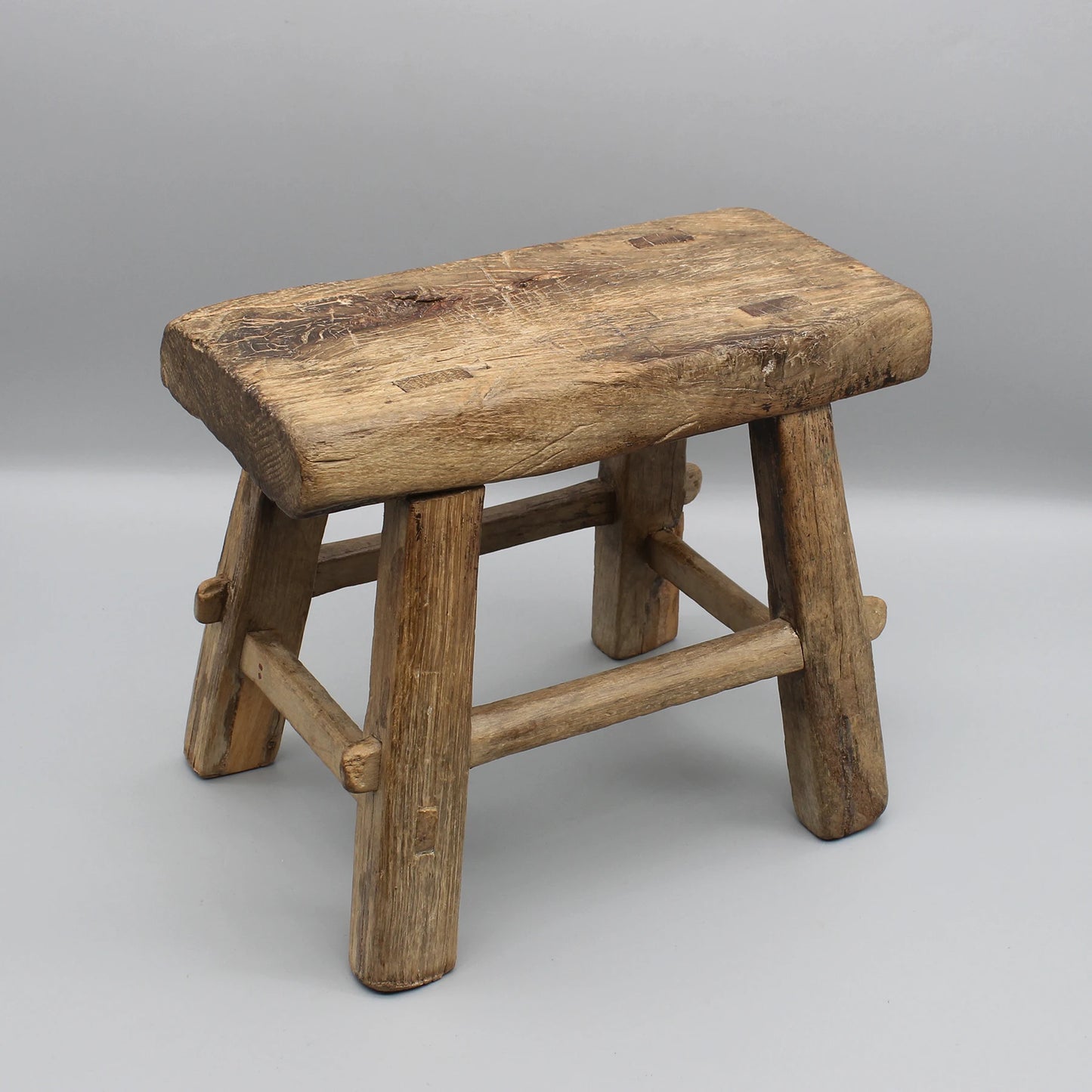 Old Chinese Kitchen Stool, Mortise and Tenon Jointed Stool, Small Functional Table, Kids Chair