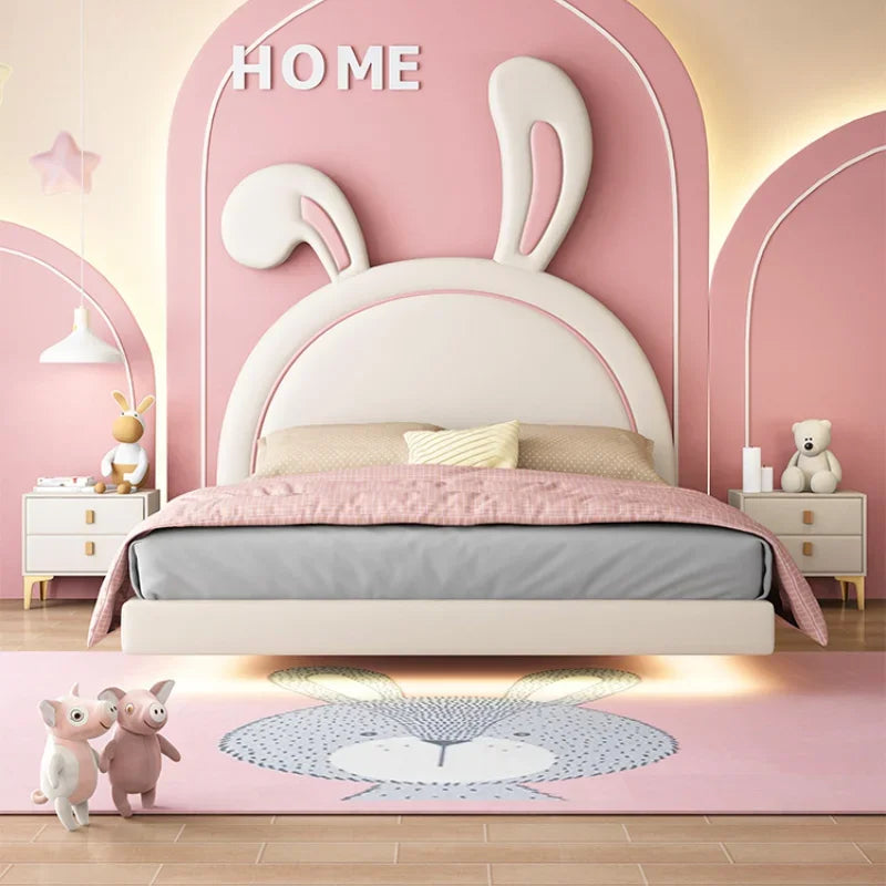 Bonita cama infantil blanca para niñas, con forma de animal, lujosa cama tipo loft de princesa, cómoda cama infantil, juego de dormitorio, muebles