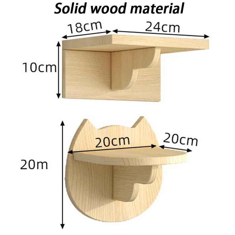 Estante de escalada para gatos montado en la pared, árbol de madera para gatos, casa para esconderse, poste rascador de madera, juguetes rascadores para gatos, productos para mascotas