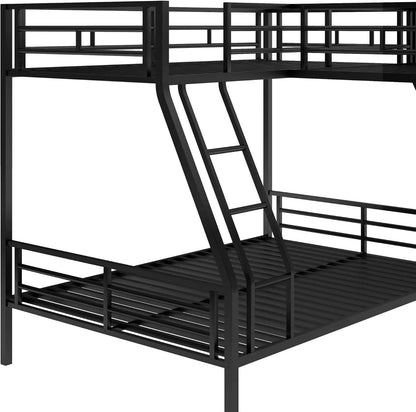 Softsea Twin Over Twin Over Full Triple Bunk Bed With Desk, Metal Heavy Duty Triple Bunk Bed, L Shaped Bunk Bed With Ladder And