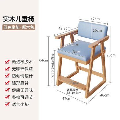 Sillas de estudio para niños de madera maciza con asientos elevables ajustables, sillas de comedor, escritorios, sillas de cocina, sillas para comedor, Стул 의자