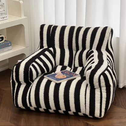 Lamb Plush Children's Sofa Reading Book Corner Samll Chair Baby Lazy Sofa Stool Sitting on The Ground Small Stripe Sofa Chair