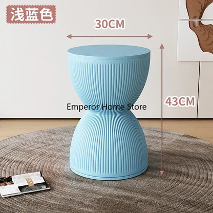 Round Stool Children Plastic Shoe Changing Coffee Table Low Stool Dresser Chair Hourglass Shaped Entrance Hall Furniture 발받침