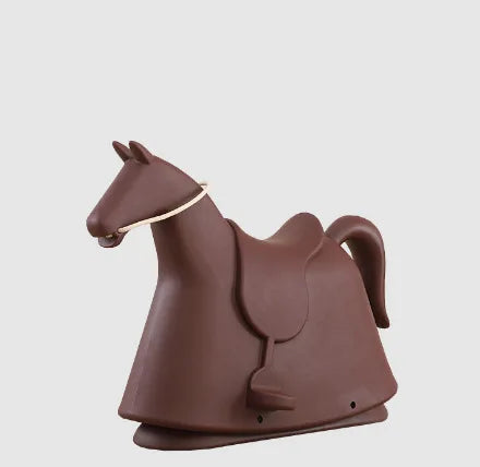 Cheval à bascule scandinave pour enfants, tabouret créatif en filet rouge, chaise de poney de dessin animé, chaise à bascule de modélisation animale pour maternelle