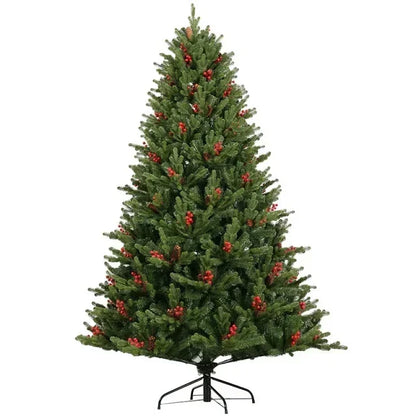 Árbol de Navidad de PVC con forma de pino y bayas, reutilizable para decoración del hogar, exterior, interior, regalo de Año Nuevo, 1,2 m-3 m