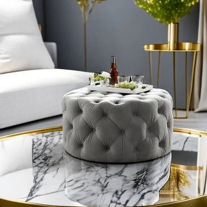 Nordic velvet Floor stool Corner sofa chair  round vanity stool design big soft ottoman pouf Child Low stool luxury furniture