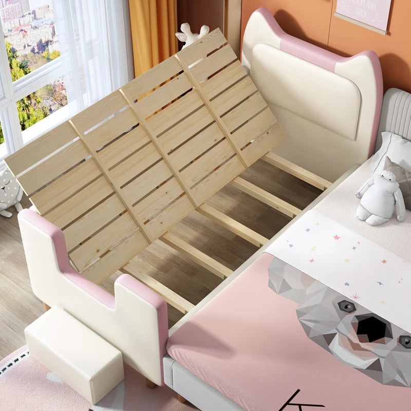 Cadre de lit pour enfants joli et moderne, matelas blanc pour enfants, lit bébé princesse, meubles de chambre à coucher