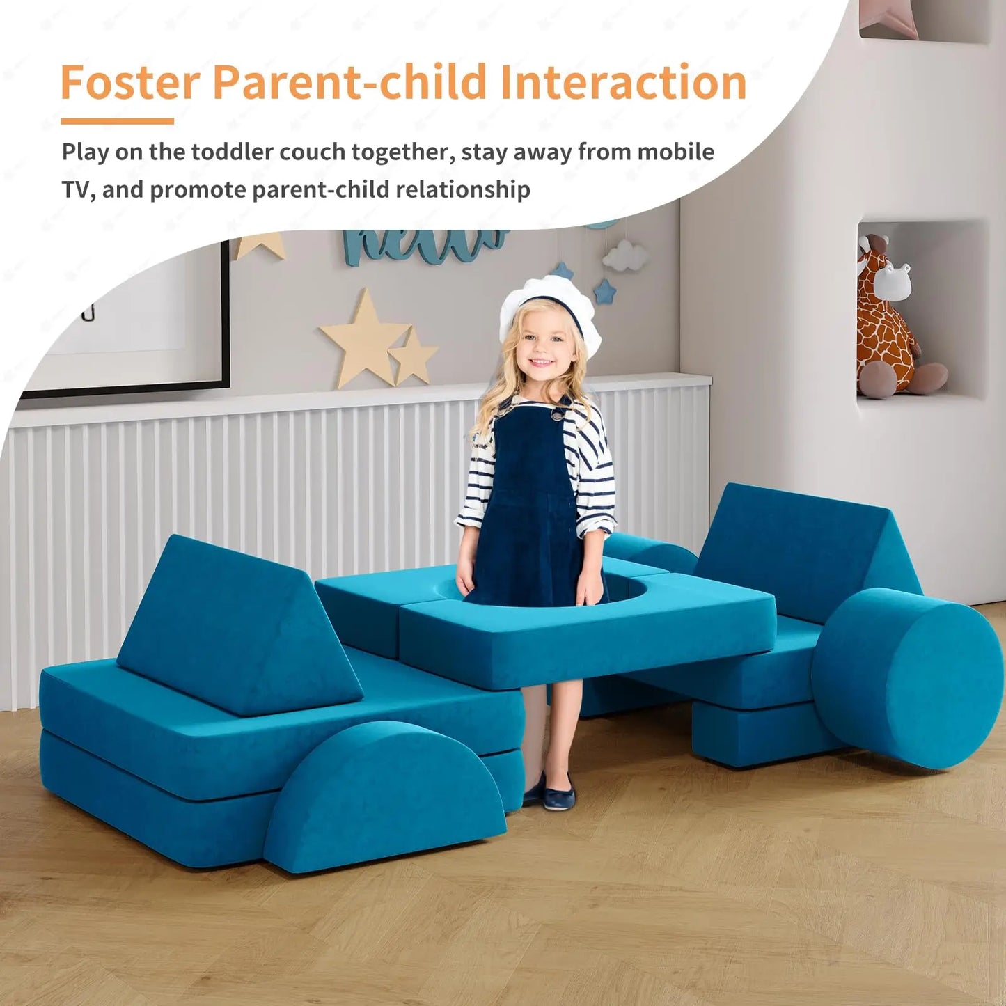 Medium Play Couch kids modular sofa Toddler Couch for Playroom bedroom Child Sofa for Boys and Girls Combinable children's sofa