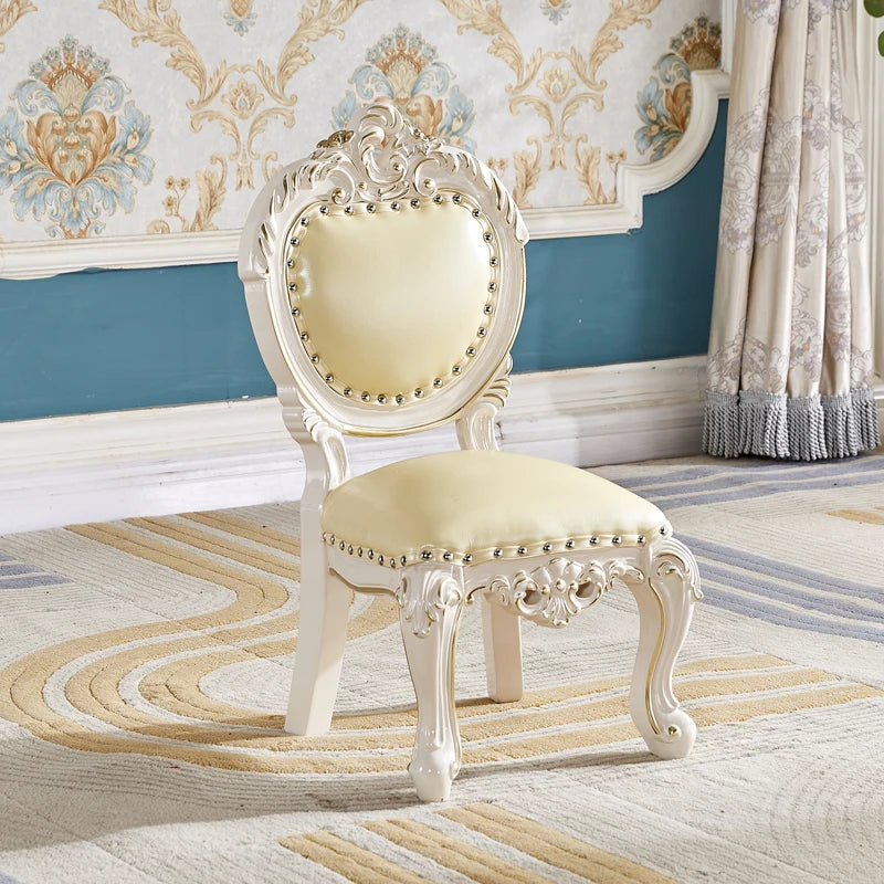 Chaise pour enfants en cuir de vachette stratifié en bois de caoutchouc Chaise de ménage Sac souple Table basse Tabouret à langer Мебель Silla Comedor 카페의자