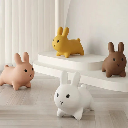 Tabouret de lapin nordique avec repose-pieds pour enfants, chaise d'extérieur écologique en plastique PE