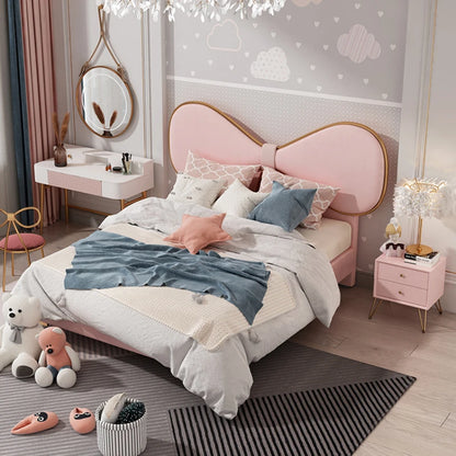 Lit pour enfants rose unique, moderne, joli, léger, luxueux, têtes de lit pour enfants, ensemble de chambre à coucher Princess Cama