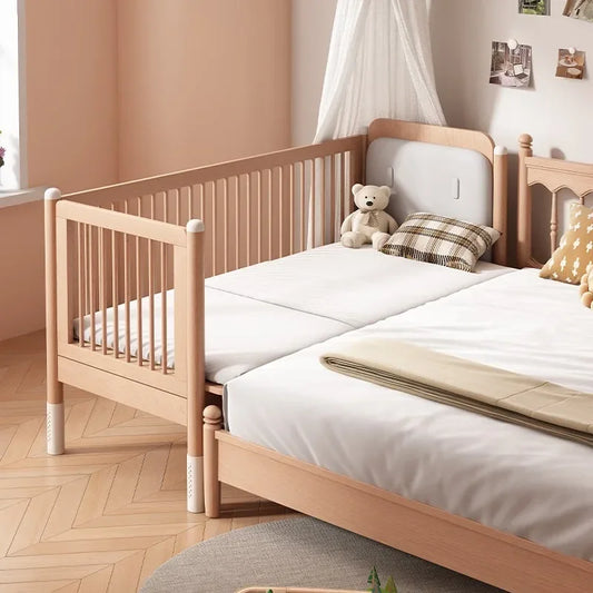 Cama infantil de lujo para niños, cabaña para bebés, pasamanos de seguridad, cuna para niños recién nacidos, cama infantil familiar de 10 años