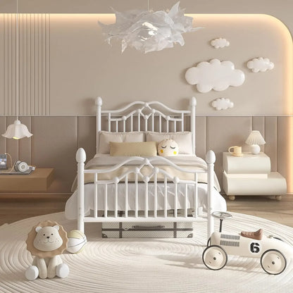 Twin Bed Frame with Headboard and  Modern Metal Platform Bed Frame for Kids, Support Up to , No Box Spring