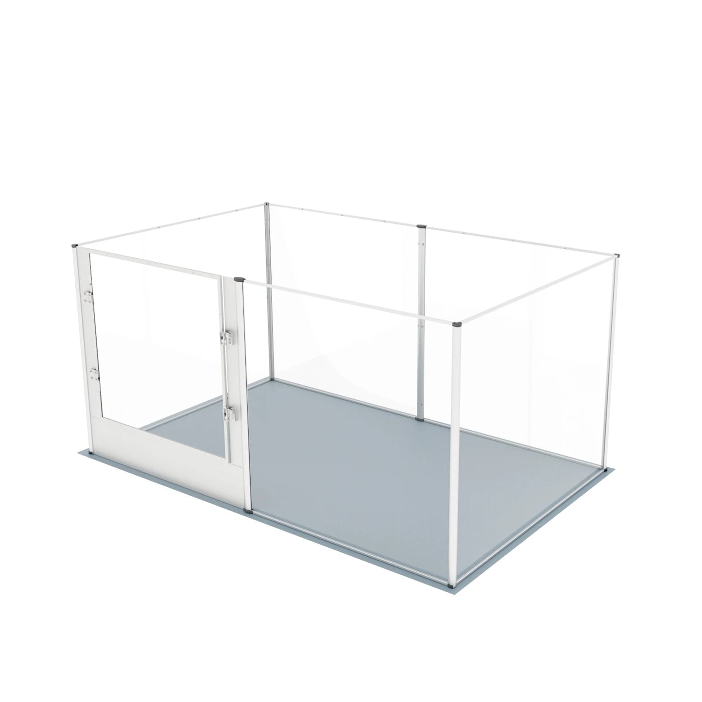 Large Acrylic Dog Playpen Fence, 6 Panels, Heavy Duty Pet Kennels Crate, Whelping Box with Waterproof Mat