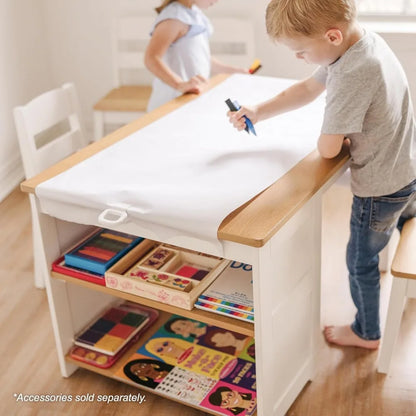 Ensemble table et chaises en bois - Blanc - Table et chaises de bricolage pour enfants, meubles pour enfants