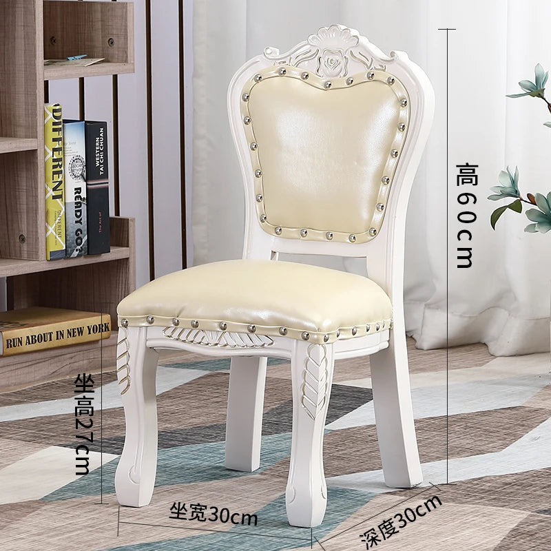 Rubber Wood Layered Cowhide Children Chair Household Chair Soft Bag Coffee Table Shoe Changing Stool Мебель Silla Comedor 카페의자