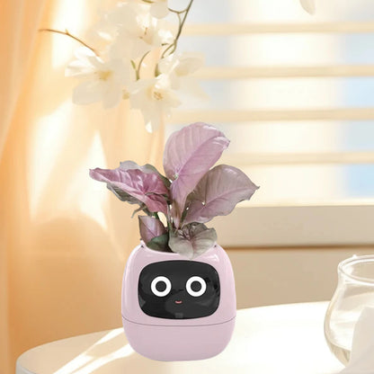 Smart Flowerpot Adorable Rich Gesture Interaction Smart Plant Pot for Indoor Plants for Indoor Living Room Neat Desk Setup Gift