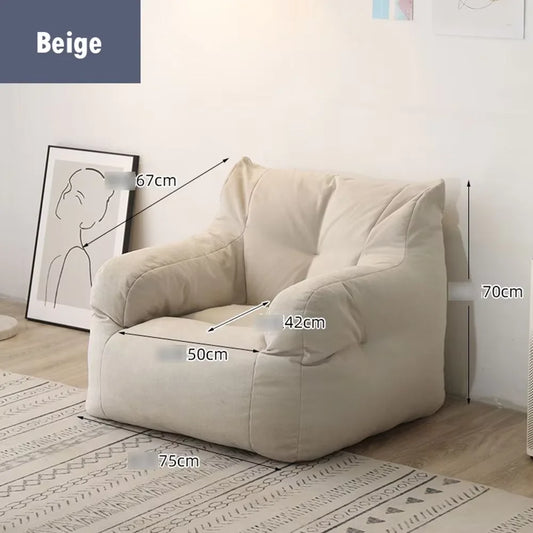 Oversized Single Bean Bag Sofa Reclining Soft and Comfortable Balcony Bedroom Washable Fabric Sofa Stuffed