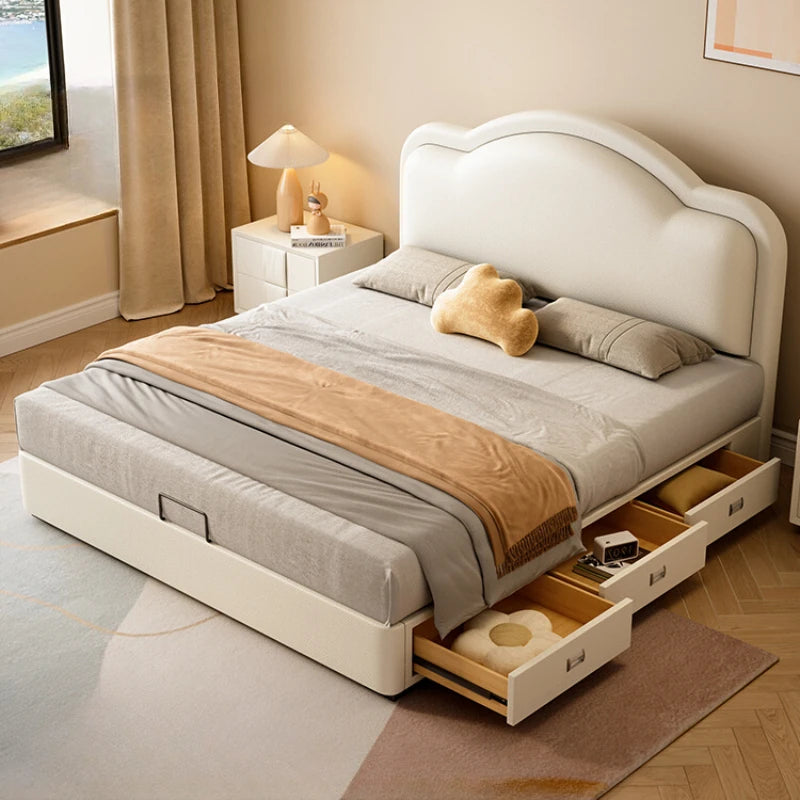 Cama infantil nórdica con cajones modernos de madera maciza, cómoda princesa, camas de dormitorio, muebles para el hogar