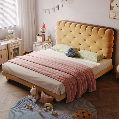 Juego de cama doble moderna y suave de princesa, colchón de lujo para niñas y niños, camas tipo loft tamaño queen, literas, sofá, muebles para el hogar