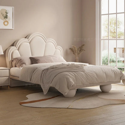 Cama doble moderna de princesa para niñas, cama tipo loft de lujo para bebés, camas tamaño queen para niños, marcos de cama blanca, muebles para dormitorio