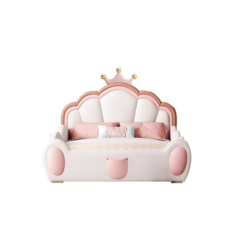 Princess Pretty Girls Double Bed Frame Luxury Modern Solid Wood Kids Bed Loft Villa Camas De Dormitorio Bedroom Set Furniture