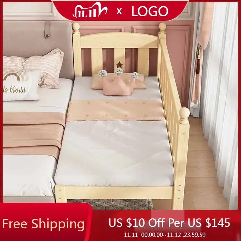 Safety Single Kids Bed Set Usa Railing Wooden Luxury Children Beds Girl Play Small Literas Multifuncional Home Decoration