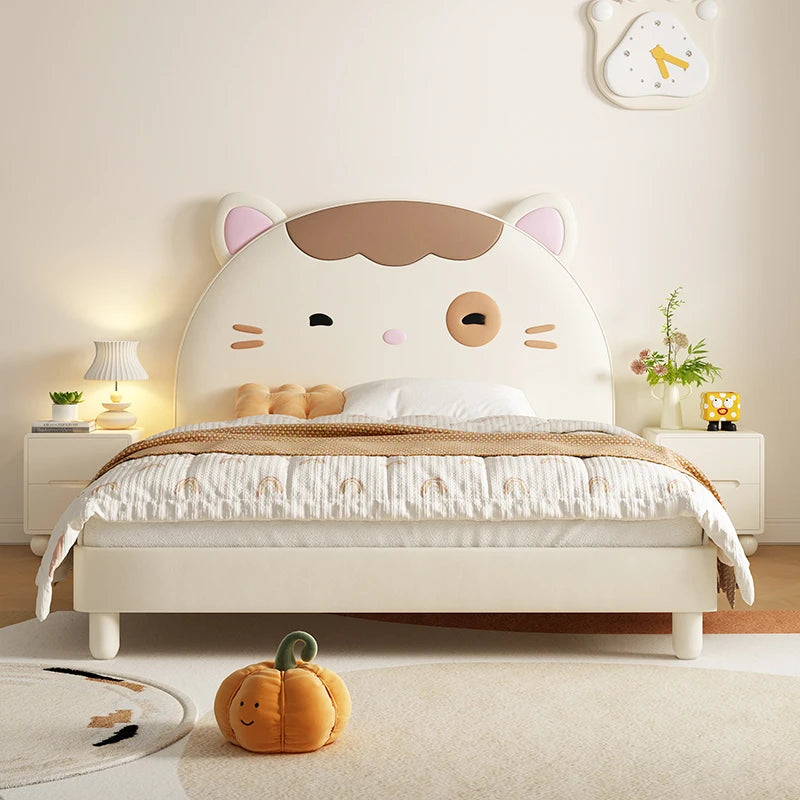 Cama doble moderna de princesa para niñas, diseño de loft de lujo, camas para niños que ahorran espacio, lindas cabañas iluminadas, muebles de dormitorio para niños