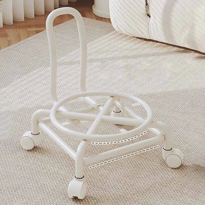 Taburete de metal con ruedas Muebles pequeños para sala de estar Otomanas extraíbles Taburetes portátiles para cambiar zapatos Silla con respaldo para niños