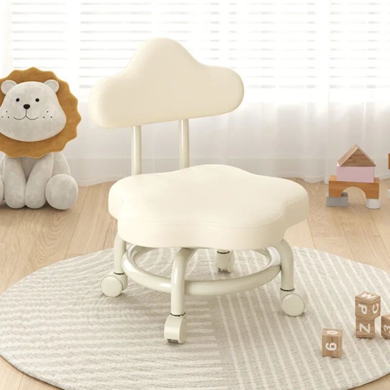 Tabouret de petite taille universel à roulettes, tabouret bas à poulie, tabouret de ménage pour enfants avec roue, sac souple, banc rond, chaise à dossier paresseux