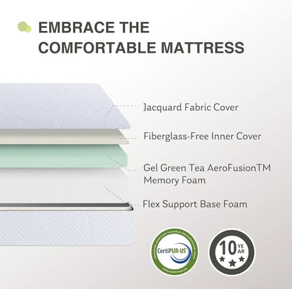 Matelas double dans une boîte, matelas de 6 pouces pour lit d'enfant, lit simple, lit superposé individuel, mousse à mémoire de forme ferme