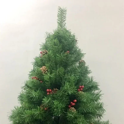 Árbol de Navidad de PVC con forma de pino y bayas, reutilizable para decoración del hogar, exterior, interior, regalo de Año Nuevo, 1,2 m-3 m