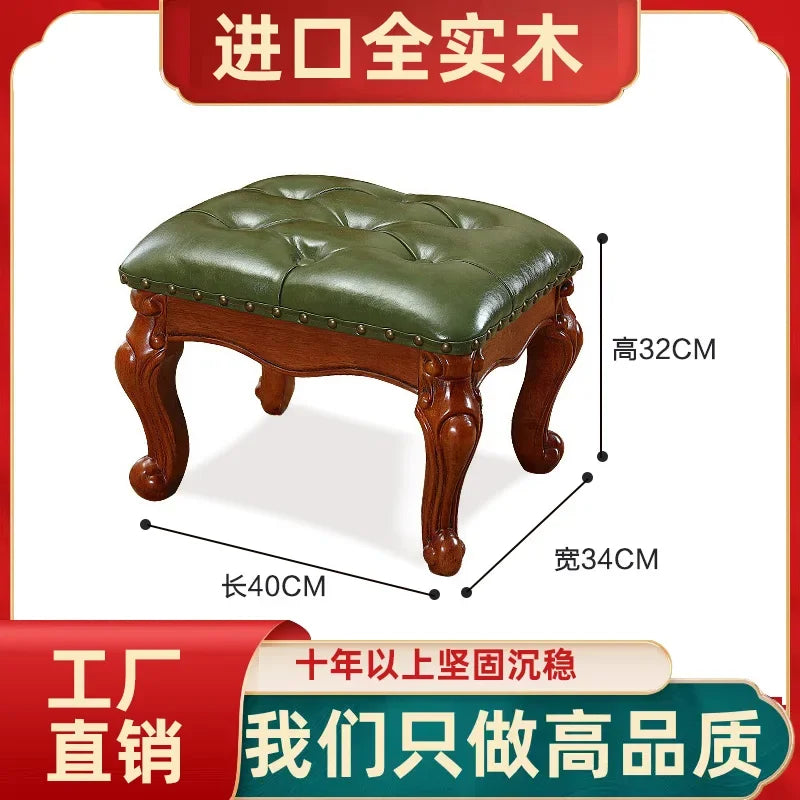 Small Kitchen Chair Coffee Table Adult Stool Living Room Solid Wood Backrest Children Chair Home Leather Low Stool 원목의자 Stuhl