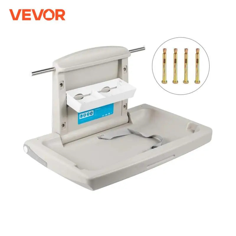 VEVOR Baby Changing Station Commercial Wall Mounted Baby Diaper Changing Table Fold Down Vertical Restrooms Baby Changing Table