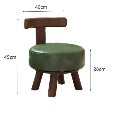 Tabourets rotatifs en bois massif pour la maison, dossiers bas, petites chaises, canapés de salon, sacs souples, tabourets à langer, design pour enfants