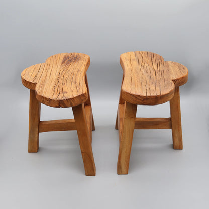 Petit tabouret nuage en bois massif recyclé, chaise pour enfants, petite table d'appoint